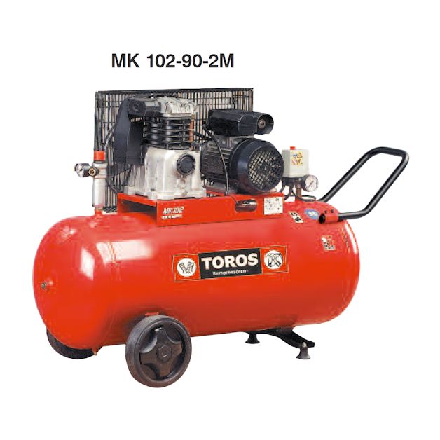 Αεροσυμπιεστές Toros red series 230V, με ιμάντα, τροχήλατοι, με αεροφυλάκιο 90 Lt.